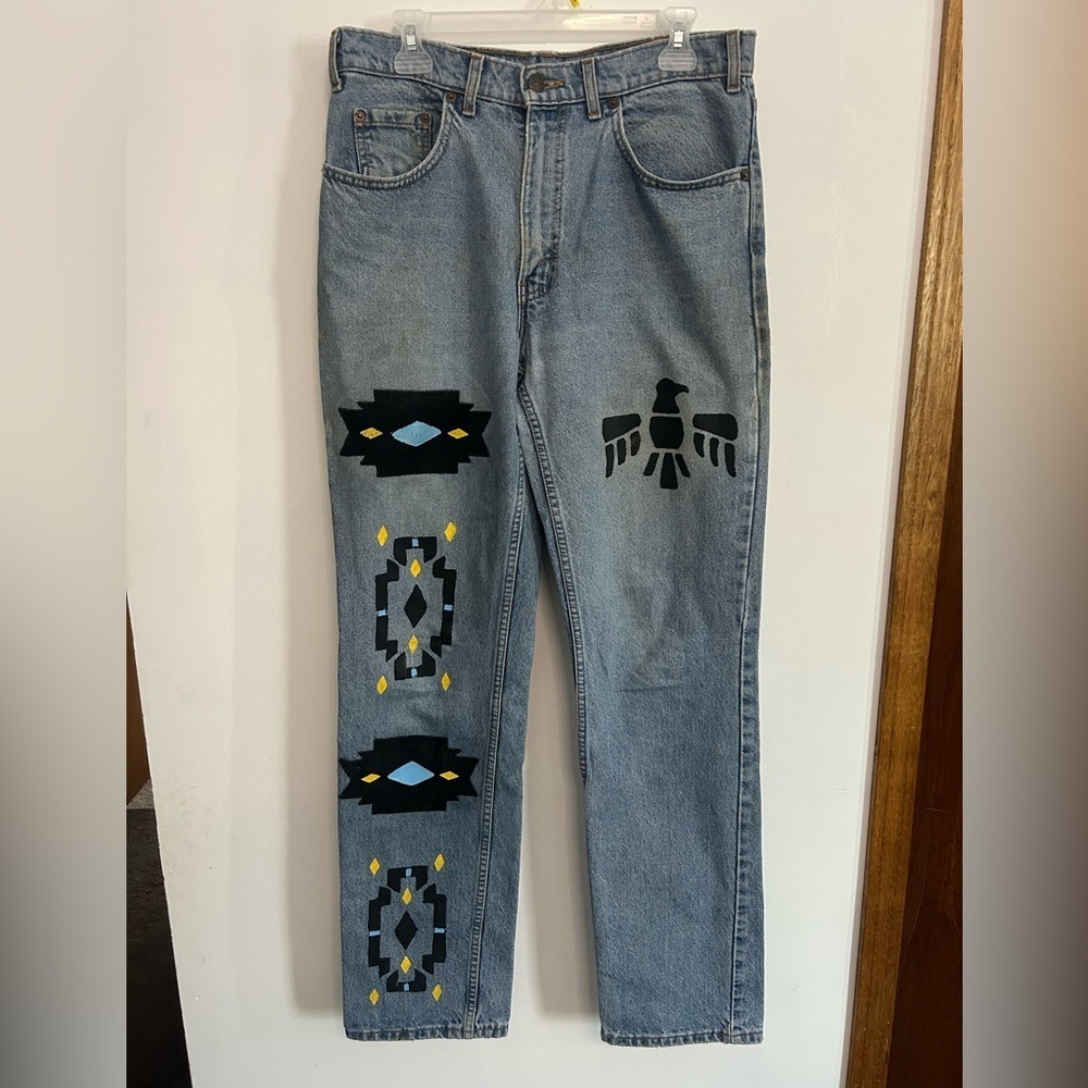 Vintage 516 Levi's Blue Jeans with Upcycled Details